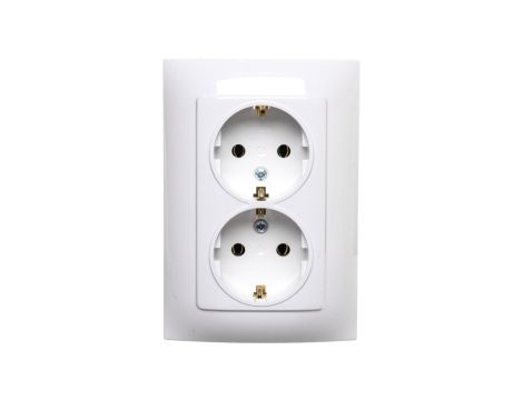 Simon 10 Gniazdo podwójne SCHUKO białe 16A 250V IP20 CGSZ2/11