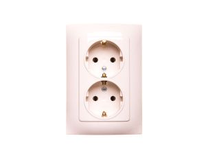Simon 10 Gniazdo podwójne SCHUKO kremowe 16A 250V IP20 CGSZ2/41