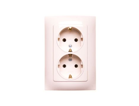 Simon 10 Gniazdo podwójne SCHUKO kremowe 16A 250V IP20 CGSZ2/41