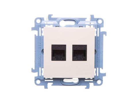 Simon 10 Gniazdo komputerowe podwójne RJ45 kat.6 kremowe C62.01/41