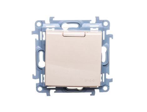 Simon 10 Gniazdo pojedyncze SCHUKO z uszczelką z przesłonami kremowe 16A 250V IP44 CGSZ1BZ.01/41