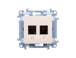 Simon 10 Gniazdo teleinformatyczne RJ45+RJ12 kat.5e kremowe C5T.01/41
