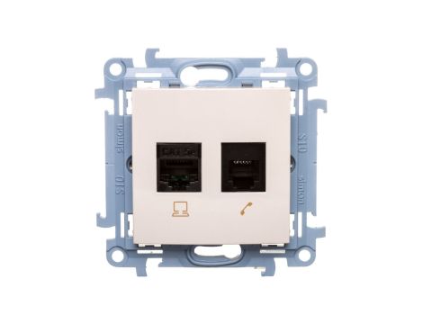 Simon 10 Gniazdo teleinformatyczne RJ45+RJ12 kat.5e kremowe C5T.01/41