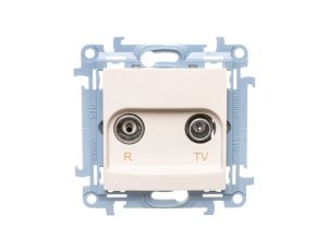 Simon 10 Gniazdo antenowe R-TV końcowe separowane kremowe IP20 CAK.01/41