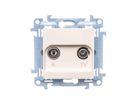 Simon 10 Gniazdo antenowe R-TV końcowe separowane kremowe IP20 CAK.01/41
