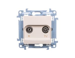 Simon 10 Gniazdo antenowe R-TV przelotowe kremowe IP20 CAP10.01/41