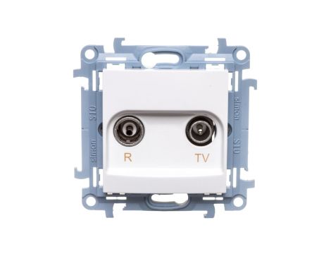 Simon 10 Gniazdo antenowe R-TV zakończeniowe białe IP20 CAZ.01/11