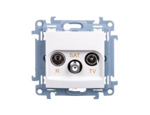 Simon 10 Gniazdo antenowe R-TV-SAT końcowe białe IP20 CASK.01/11