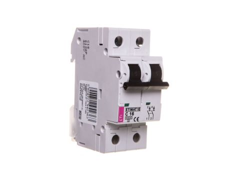 Wyłącznik nadprądowy 2P C 16A 10kA AC ETIMAT10 002133716