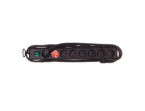 Listwa zasilajaca Eco-Line 3m /z wyłącznikiem/ 8x230V czarna H05VV-F 3G1,5 1159301018