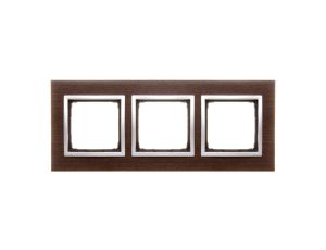 Simon 54 Nature Ramka potrójna drewno SREBRNE WENGE DRN3/84