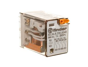 Przekaźnik przemysłowy 4P 7A 230V AC przycisk testujący mechaniczny wskaźnik zadziałania 55.34.8.230.5040