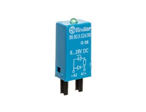 Moduł sygnalizacyjny LED zielony + dioda gaszeniowa 6-24V DC polaryzacja A1+ 99.80.9.024.99