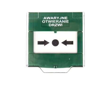 Przycisk awaryjnego wyjścia natynkowy 2A/30V DC ręczny zielony APWK