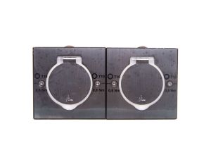 MOSAIC Pokrywa gniazda podwójna prostokątna Inox 089702