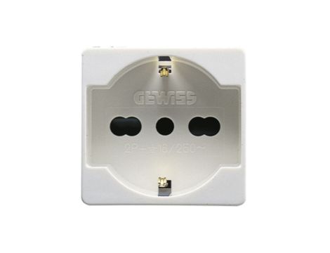 Gniazdo 2P+E standard włoski/niemiecki 16A 250V białe GW20246