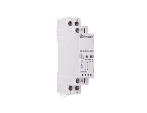 Stycznik modułowy 1Z 1R 25A 24V AC/DC, wskaźnik zadziałania + LED, 17,5mm 22.32.0.024.4520