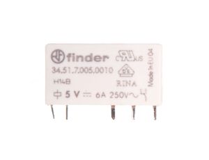 Wąski przekaźnik elektromagnetyczny 1P 6A 5V DC do płytki drukowanej 34.51.7.005.0010