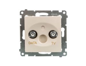 Simon 54 Gniazdo TV-DATA typ F 5-1000 MHz krem DAD1.01/41