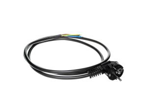 Przewód przyłączeniowy W-3 3x1,5 mm2 czarny z wtyczką kątową 1,5m 51.933