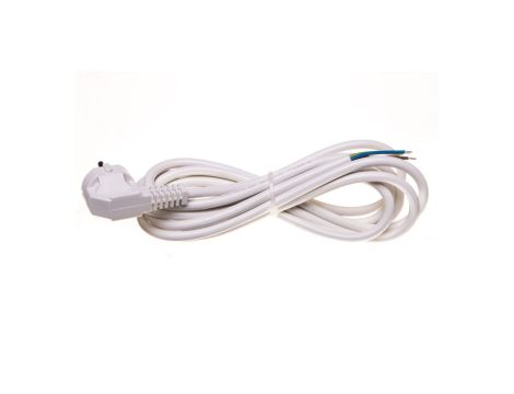 Przewód przyłączeniowy W-3 3x1,5 mm2 biały z wtyczką kątową 3m 51.935