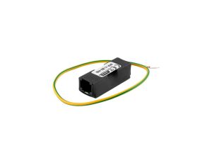 Ogranicznik przepięć dla urządzeń Gigabit Ethernet 10/100/1000 Mbps oraz PoE PASSIVE / 802.3af / 802.3at, 1 kanał, złącza RJ45