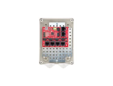 Switch PoE 6 portowy 10/100Mbps (5xPoE + 1xUplink), bezpieczniki elektroniczne, tryb Long Range, w obudowie zewnętrznej ABOX-S3