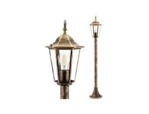 Lampa Ogrodowa Stojąca LIGURIA-LT 1xE27 Wysoka Słupek 96cm Patyna - GOLDLUX (Polux)