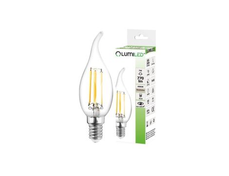 Żarówka LED Płomyk BA35 E14 7W 770lm 4000K Neutralna 360 Filament LUMILED