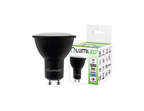 Żarówka LED GU10 6W = 60W 580lm 6500K Zimna 120 Czarna LUMILED