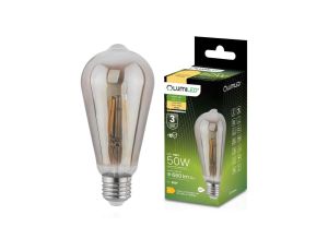 Żarówka LED EDISON E27 ST64 6W = 50W 420lm 2200K Ciepła 360 Filament LUMILED Smokey