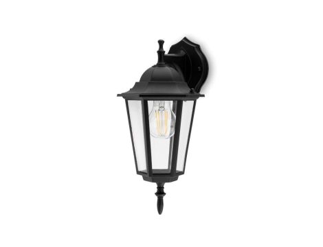 Kinkiet Ogrodowy Elewacyjny Zewnętrzny E27 LATARNIA do DOŁU Czarna BELLIS LUMILED