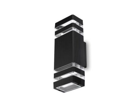 Lampa Ogrodowa Kinkiet Elewacyjny góra dół GU10 Czarny PROTEA LUMILED