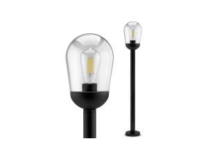 Lampa Ogrodowa Zewnętrzna E27 Czarny SŁUPEK 100cm OVALIS LUMILED