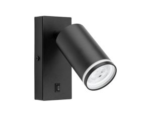 Lampa ścienna Kinkiet GU10 RING z włącznikiem czarny