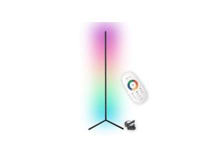 Lampa Stojąca Narożna Podłogowa Czarna 20W RGB Zmiana Kolorów Pilot
