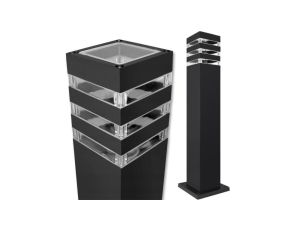 Lampa Ogrodowa Zewnętrzna E27 CZARNA SŁUPEK Kwadratowy 60cm
