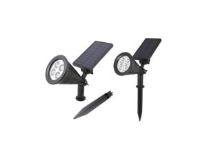 Lampa Ogrodowa LED Solarna Wbijana Reflektor 2W Zimna IP65 czujnik zmierzchu