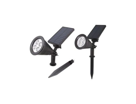 Lampa Ogrodowa LED Solarna Wbijana Reflektor 2W Zimna IP65 czujnik zmierzchu