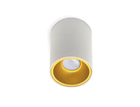 Oprawa Halogenowa Natynkowa Aluminiowa SPOT TUBA do LED GU10 Biało - Złota KIVI KOBI