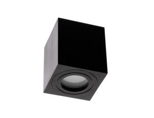 Oprawa Natynkowa HALOGENOWA Wodoodporna Aluminiowa SPOT TUBA 95mm IP44 Czarna AQUARIUS SQUARE Kobi
