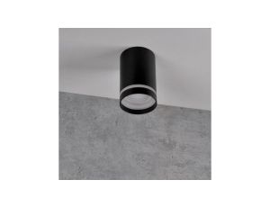 Oprawa Sufitowa Natynkowa FABRI GU10 Tuba Spot Okrągła Ruchoma Czarna Szklany Ring GOLDLUX