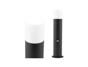 Lampa Ogrodowa LED Słupek E27 TUBA NISKA Grafit 44cm DALLAS GOLDLUX (Polux) Z Czujnikiem Ruchu I Zmierzchu