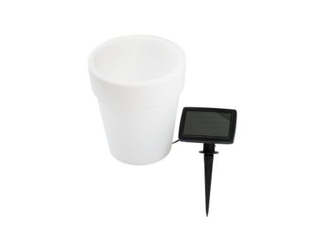 Lampa Ogrodowa LED Solarna Biała DONICZKA 4000K neutralna GOLDLUX (Polux)