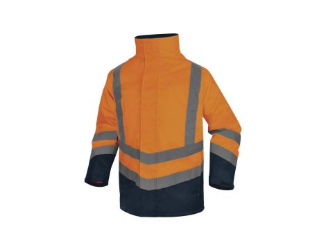 Kurtka ostrzegawcza 5 w 1 z poliestru oxford powlekanego PU, OPTIMUM3, kolor: ​pom fluo-granatowy, rozmiar: S / OPTI3OMPT
