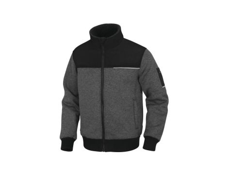 Bluza molton z polaru poliester SHERMAN2, kolor: szaro-czarny, rozmiar: XXL / SHER2GNXX