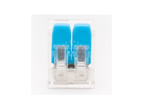 Szybkozłączka 2x0,2-4mm2 z dźwigniami transparentna - 100 szt.