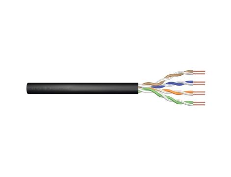 Kabel U/UTP kat. 5e 100m PE drut czarny, zewnętrzny żelowany DK-TP512-1 /100m/