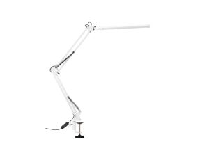 Lampka Biurkowa Kreślarska Stołowa LED 8W CCT USB Ściemnialna COSMI Biała z uchwytem Lumiled