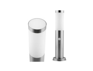 Lampa Ogrodowa Zewnętrzna E27 INOX SŁUPEK 45cm z Czujnikiem Ruchu Lilium Lumiled